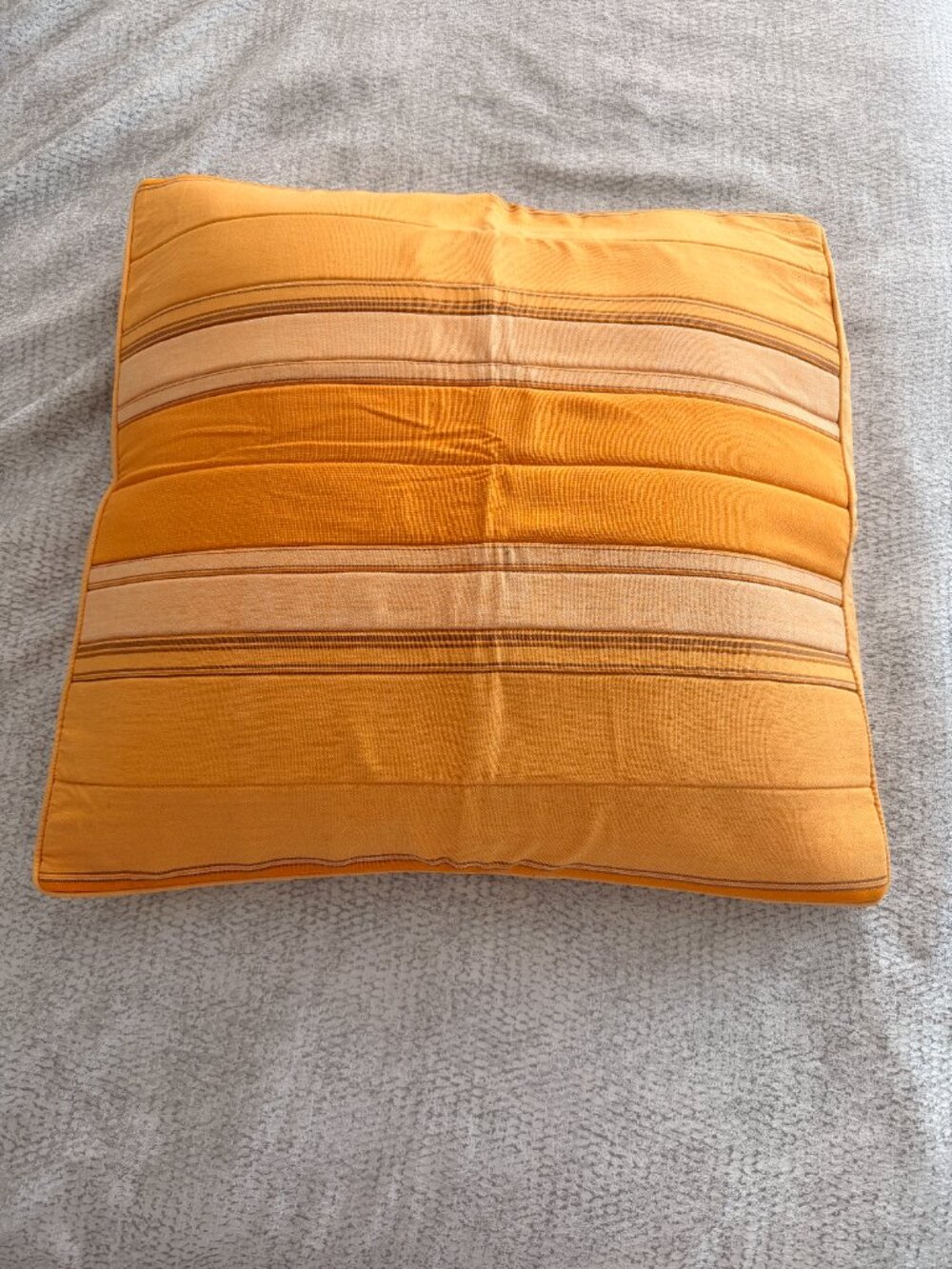 Nepalese Handwoven Gold Stripes Quilted Pillow Cover 25" x25"